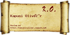 Kapusi Olivér névjegykártya