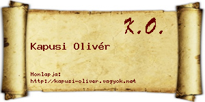 Kapusi Olivér névjegykártya