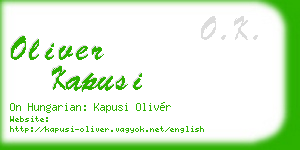 oliver kapusi business card