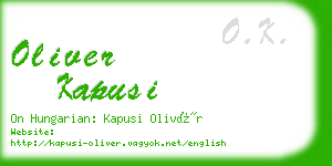 oliver kapusi business card